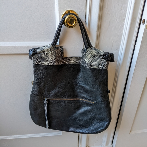 Foley + Corinna black snakeskin tote - Picture 5 of 8